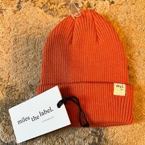 NWT miles the label orange beanie